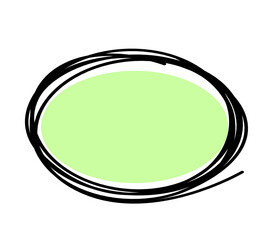 Abstract color oval as line drawing on white as background. Vector	
