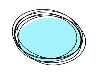 Abstract color oval as line drawing on white as background. Vector	
