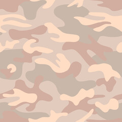 Camouflage seamless pattern in delicate colors for printing on fabrics for children's and sportswear