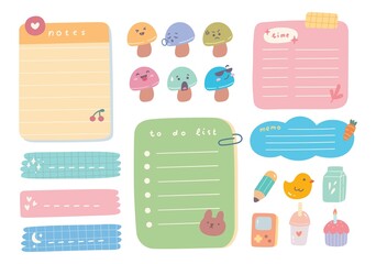 Cute journal and planner design vector illustration