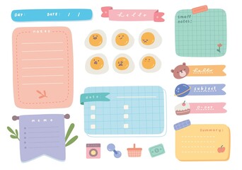 Cute journal and planner design vector illustration - 470857668