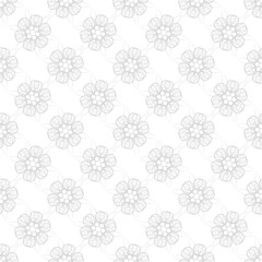 Diagonal squares with gray flowers on white