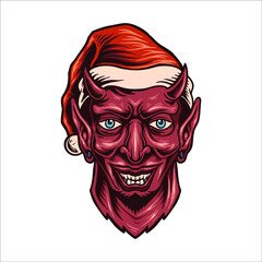 devil christmas illustration vector design