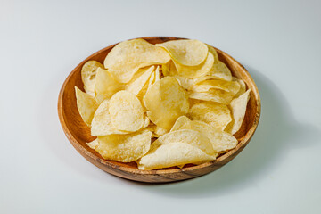 Potato Chips Snacks Served on Wood Plates