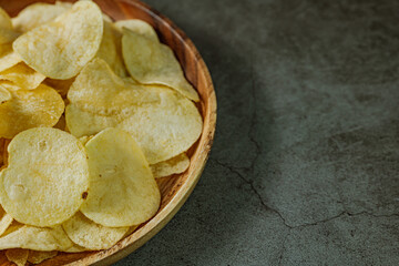 Potato Chips Snacks Served on Wood Plates
