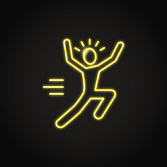 Neon person with ADHD icon in line style