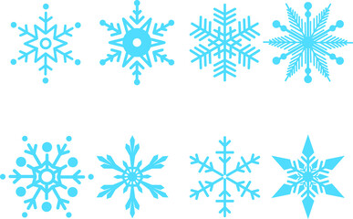 set of snowflakes