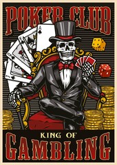 Gambling colorful poster