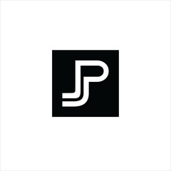 initials j p logo vector template emblem