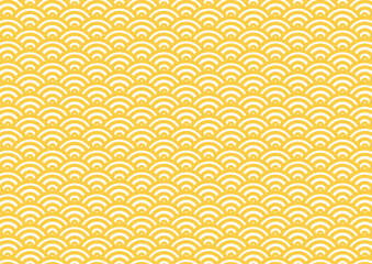 背景　青海波　黄色