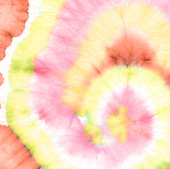 Red Psychedelic Kaleidoscope. Tiedye Hippie