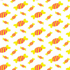 Vector candy canes for Halloween and Valentine's day! Simple seamless pattern for seasonal design, textile, decoration kids playroom or greeting card. Hand drawn prints and doodle. Caramel sweets.