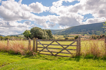 Farm gate in the black mountains.