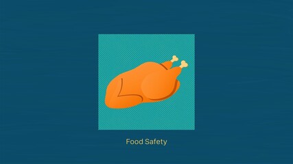 Food Safety Title Chicken Vector with Editable Text