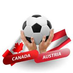 Soccer football competition match, national teams canada vs austria