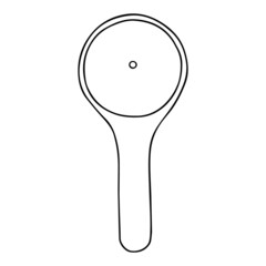 Ophthalmoscope isolated on white background. Optical element for ophthalmology, eye test, eye diagnostic in doodle style.