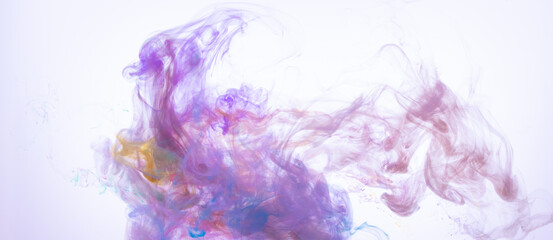 Fototapeta na wymiar inks in water, color abstract explosion