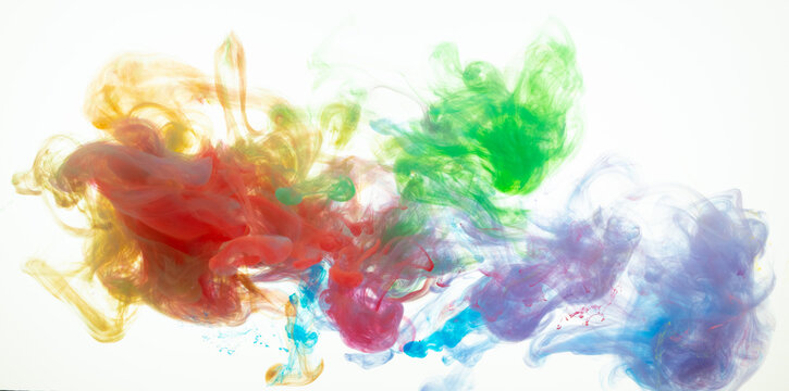 inks in water, color abstract explosion