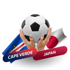 Soccer football competition match, national teams cape verde vs japan