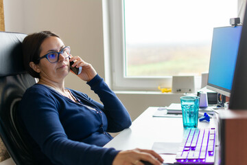 Depressed woman at the office.