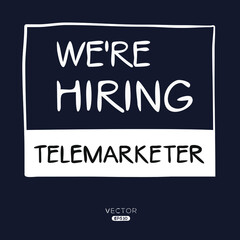 We are hiring Telemarketer, vector illustration.