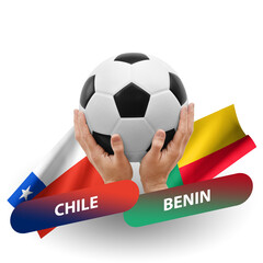 Soccer football competition match, national teams chile vs benin