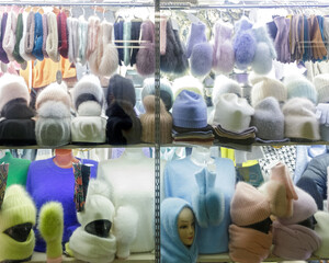 Autumn and winter clothes. Warm clothes for cold seasons.