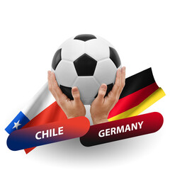 Soccer football competition match, national teams chile vs germany