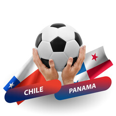 Soccer football competition match, national teams chile vs panama