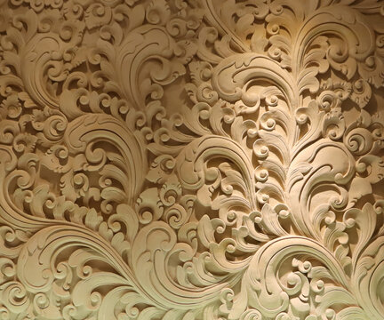 floral pattern stone carving