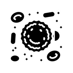 white blood cells glyph icon vector. white blood cells sign. isolated contour symbol black illustration - obrazy, fototapety, plakaty