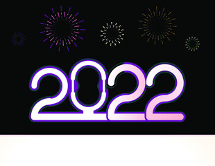 happy new year, colored 2022 numbers, design elements for new year decor, 2022 vector