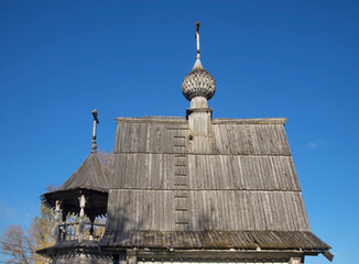 Chapel of Intercession of Most Holy Theotokos and Alexander Nevsky in Konyovo village. Arkhangelsk...