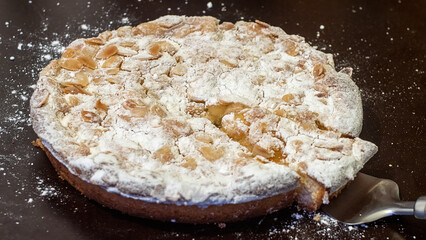 Piece of delicious traditional German Emsland apple pie