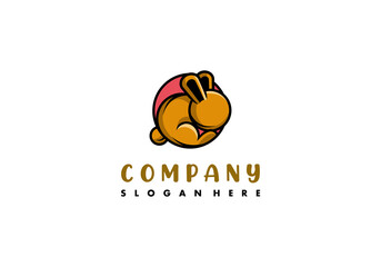 Logo Rabbit Circle Vector Illustration Template Good For Any Industry