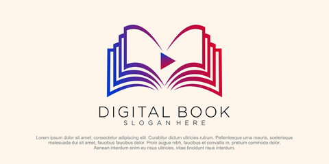 Digital Book logo Template vector