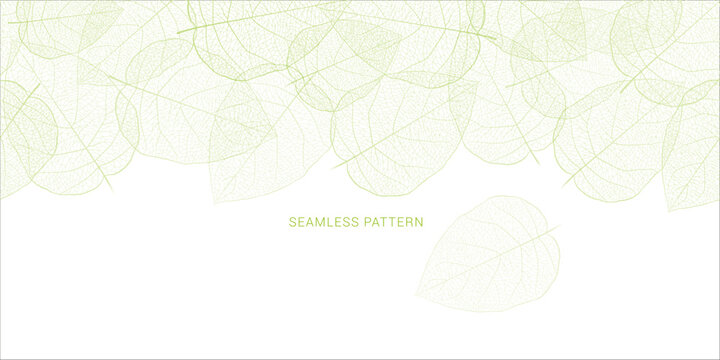 Fresh green leaves background, seamless vector illustration