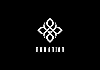 Logo Element Symbol Diamond Gothic Black White Color Vector Illustration Template Good For Any Industry