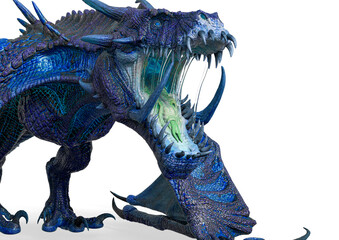 magic dragon in white background