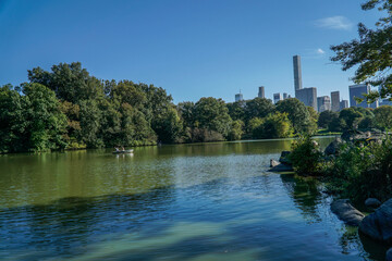 New york, New York, United States; 27 october 2021: Amazing view of  Central Park, a famous park in New York where people enjoy of sports, music and food