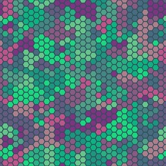 Camouflage seamless pattern. Urban hexagonal fashion clothing style.