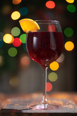 glass of red wine on the table