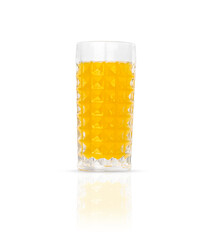 Glass with orange juice isolated on white.