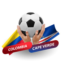 Soccer football competition match, national teams colombia vs cape verde