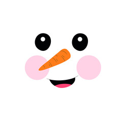 Snowman face icon vector set. Winter illustration sign collection. Snowman symbol or logo.