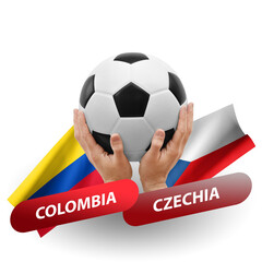 Soccer football competition match, national teams colombia vs czechia