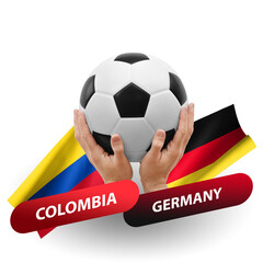 Soccer football competition match, national teams colombia vs germany