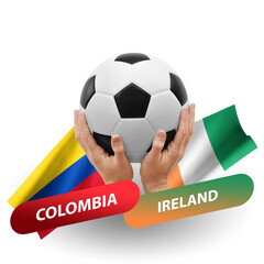 Soccer football competition match, national teams colombia vs ireland
