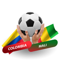 Soccer football competition match, national teams colombia vs mali