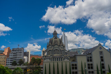 Fototapeta na wymiar Medellín, Antioquia, Colombia. June 20, 2021. Rafael Uribe Uribe Palace of Culture